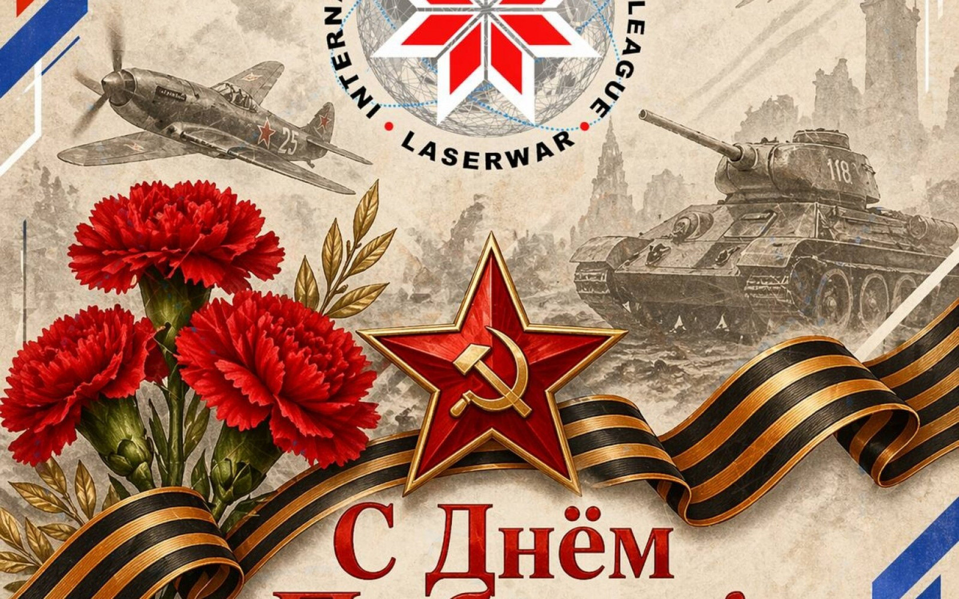 Международная спортивная лига ЛАЗЕРВАР поздравляет вас С ДНЁМ ПОБЕДЫ!